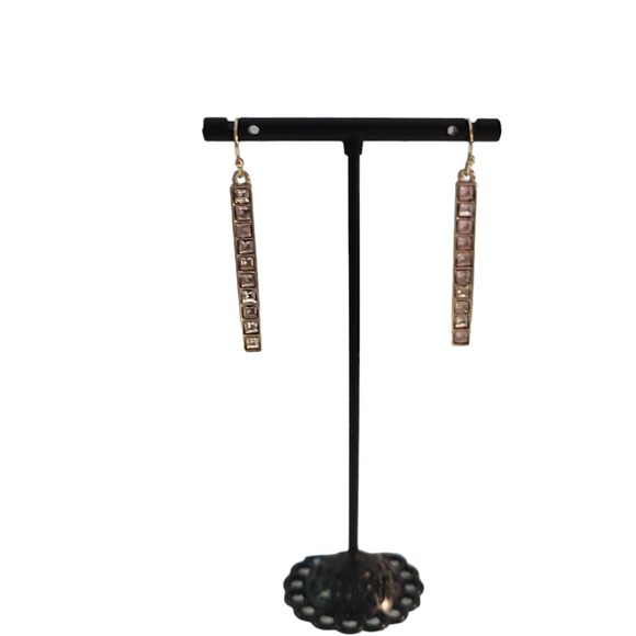 The Limited Bar Rhinestone Earrings New - Picture 1 of 5